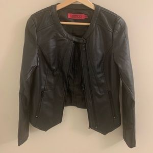 Boohoo Faux Leather Jacket with Collar